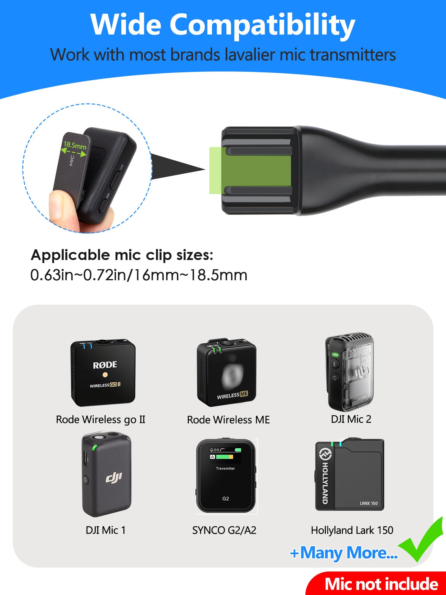 Amazon.com: Wireless Mic Handheld Adapter with Foam Cover Fits DJI